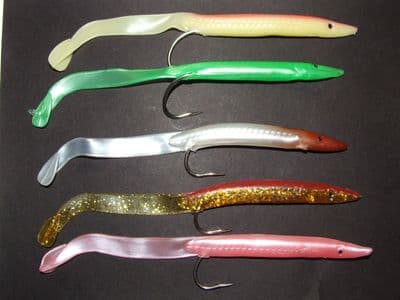 15 x 18cm EEL LURES 7/0 HOOKS COD BASS WRECK BOAT FISHING NOT REDGILL SIDEWINDER