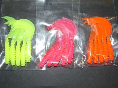 15 x Jelly Grub Worm Curly tail lures Mackerel Bass Cod Pike Sea Boat Fishing