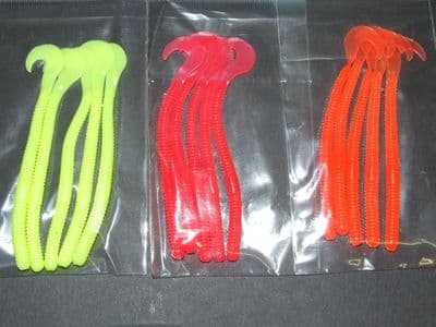15 x Jelly worm curly tail lures Mackerel Bass Cod Pike Sea Boat Beach Fishing