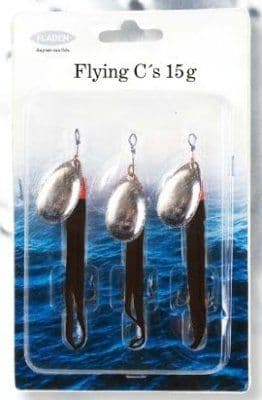 3 Fladen Flying C Black Spinners | Lures and Jellys | Flash Fishing Tackle