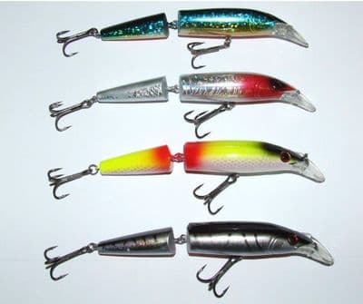 4 x ULTRA JOINTED 22g J13 PLUG LURE RAPALA TREBLE HOOKS PIKE BASS SEA FISHING