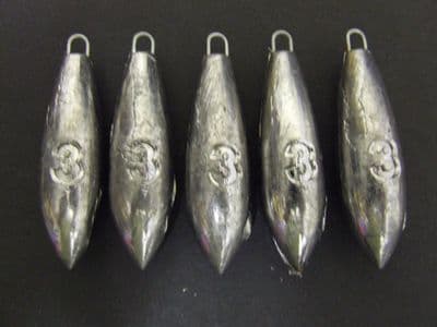 5 x 3oz Pro Beach Bomb Lead Weights Lure Cod Sea Pier Mackerel Bait Fishing - 123269600355