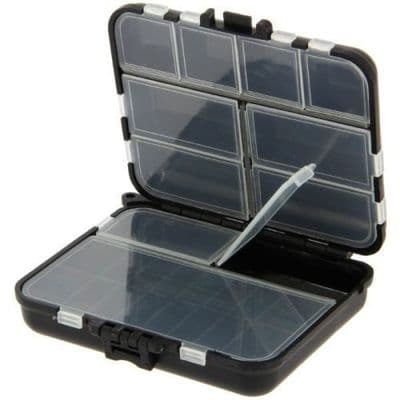 BLACK TACKLE BIT BOX CARP FISHING HOOKS ANGLERS LEAD CLIPS RIG BEADS