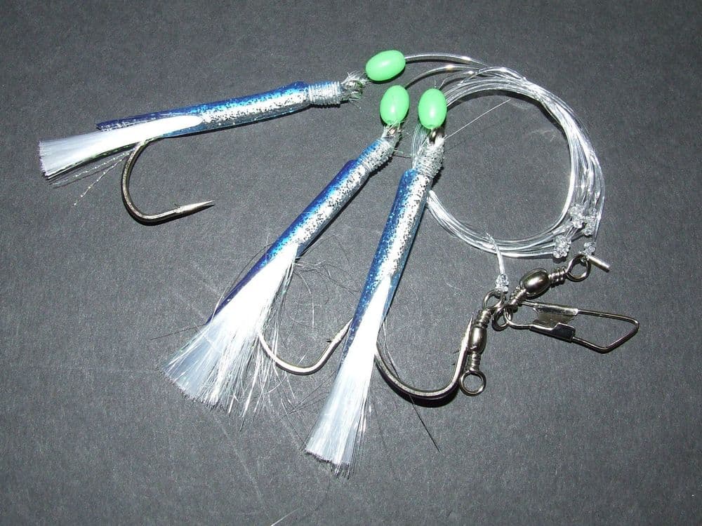 FFT SILVER DREAM RIG 3 x 7/0 HOOK NORWAY COD LURE NORWAY WRECK BOAT SEA ...