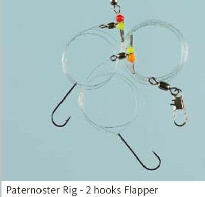 5 X 2 Hook Paternoster Rigs (Size 1) | Saltwater Boat Rigs | Flash Fishing Tackle