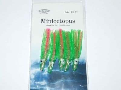 GREEN PINK SQUID MUPPET RIG 3/0 HOOK COD LURE BOAT SEA FISHING LINE RIGS PIRKS