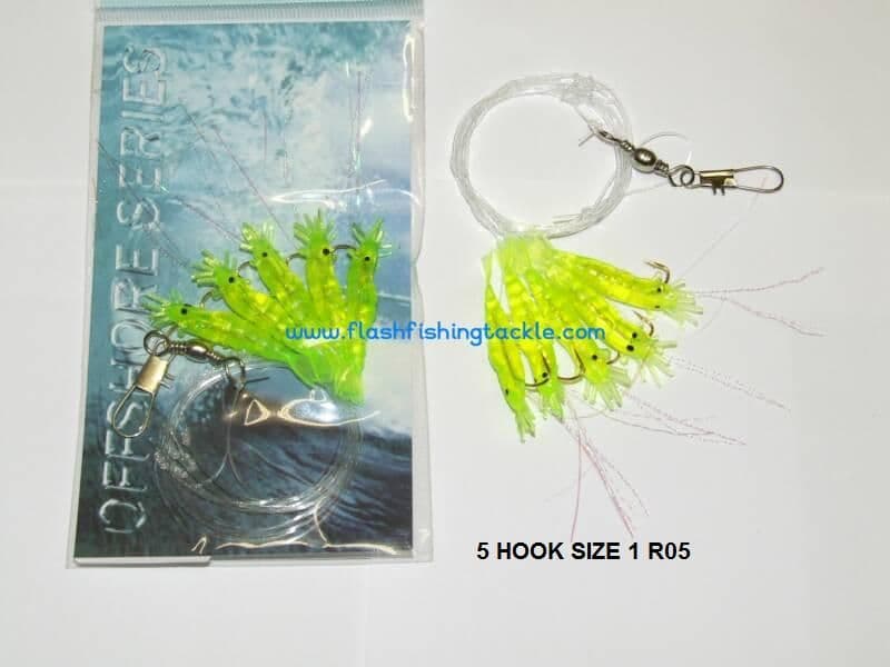 Green Shrimp Rigs 5 x Size 2 Hooks | Squid/Eel/Prawn/Shrimp Rigs ...