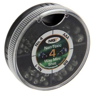 NGT 4 WAY MINI NON TOXIC SPLIT SHOT DISPENSERS CARP FLOAT COURSE FISHING TACKLE