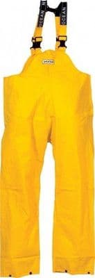 OCEAN BIB & BRACE TROUSER WATERPROOFS YELLOW SEA BEACH BOAT FISHING TACKLE