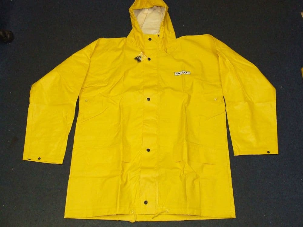 OCEAN JACKET COAT WATERPROOFS YELLOW SEA BEACH BOAT FISHING TACKLE