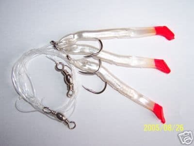 Eel Morgan Rigs Pearl Eel Rigs 3 x 5/0 Hooks | Squid/Eel/Prawn/Shrimp Rigs | Flash ...