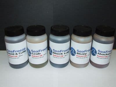 Seafreeze Oil Extract PEELER CRAB MACKEREL BLUEY BLACK LUG WORM SQUID BAIT DIP