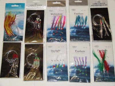 Set of 10 Mackerel Rigs | Saltwater Boat Rigs | Flash Fishing Tackle