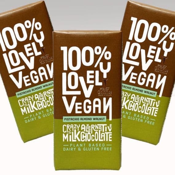 100% LOVELY VEGAN  CHOCOLATE BAR 85g