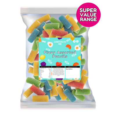 1kg Candycrave Super Value Fizzy Assorted Pencils