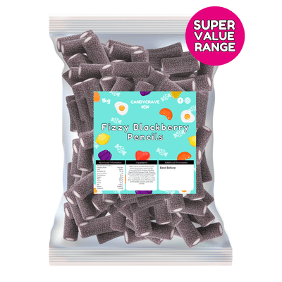 1kg Candycrave Super Value Fizzy Blackberry Pencils