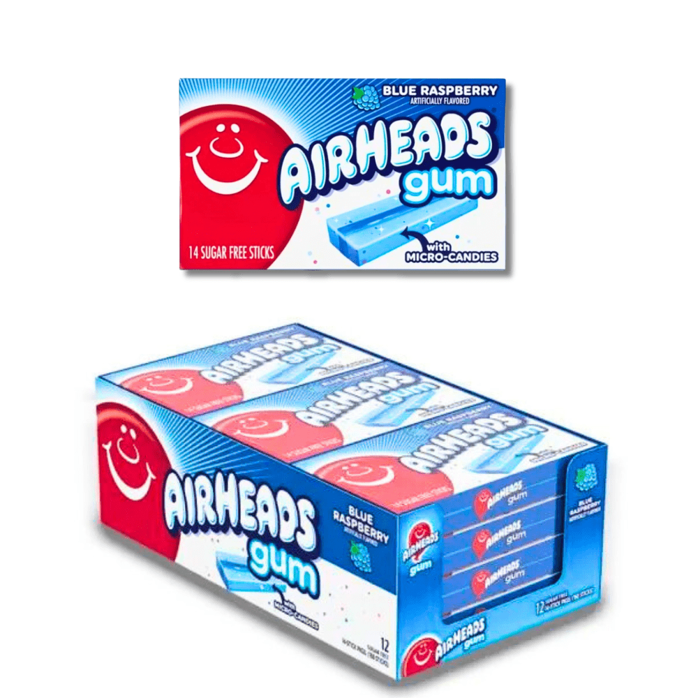 Airheads Blue Raspberry Gum 12 Pack