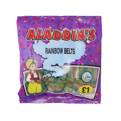 Aladdins Fizzy Rainbow Belts: Halal Kids Sweets at Kandy King