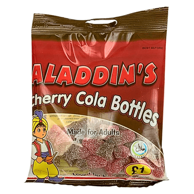 ALADDINS SOUR CHERRY COLA BOTTLES 12X100G