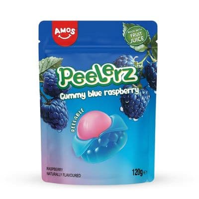 Amos Peelerz Blue Rapberry Peg Bag 12x120g