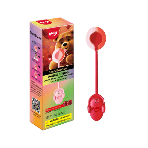 Amos Tasty Sounds Pop Cherry Audio Lollipop