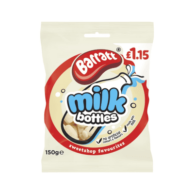 BARRATT MILK BOTTLES PMP £1.15 12X150G