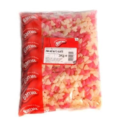 BARRATT PINK AND WHITE JELLY HEARTS 3KG