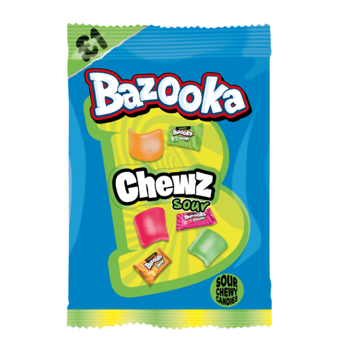BAZOOKA SOUR CHEWZ SHARE BAG 1PMP 12X120G
