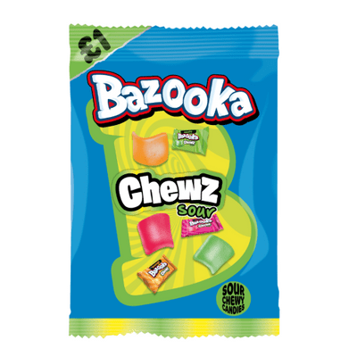 BAZOOKA SOUR CHEWZ SHARE BAG £1PMP 12X120G