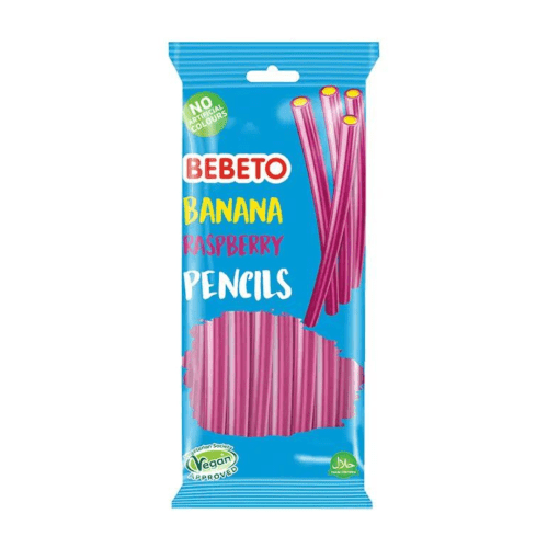 Bebeto Banana Raspberry Pencils: Vegan & Halal Party Sweets