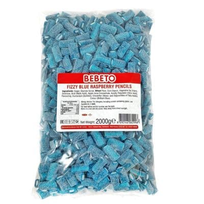 BEBETO FIZZY BLUE RASPBERRY PENCILS 2KG