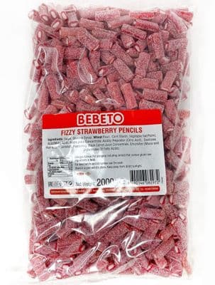 BEBETO FIZZY STRAWBERRY PENCILS 2KG