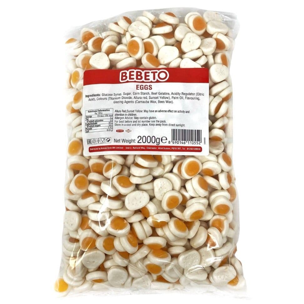 Bebeto Fried Eggs: Halal Gummy Sweets Bulk 2kg