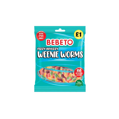 Bebeto Pre Pack Fizzy Weenie Worms 10x150g £1 PMP