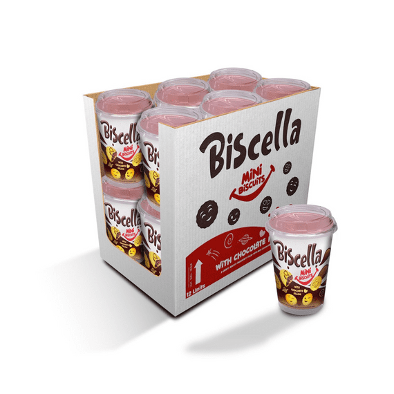 Biscella Chocolate Filled Mini Biscuit 12x125g