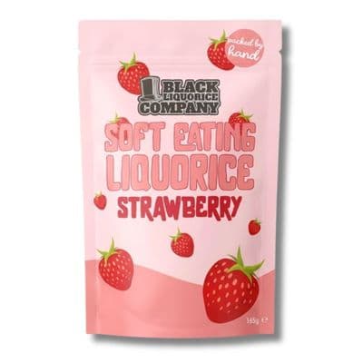Black Liquorice Company Soft Eating Strawberry Liquorice 6x165g