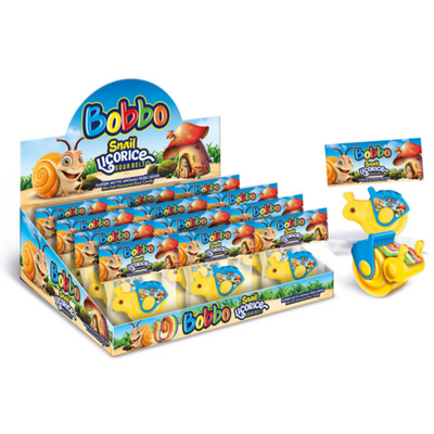BOBBO SNAIL LIQUORICE SOUR BELTS 12X30G
