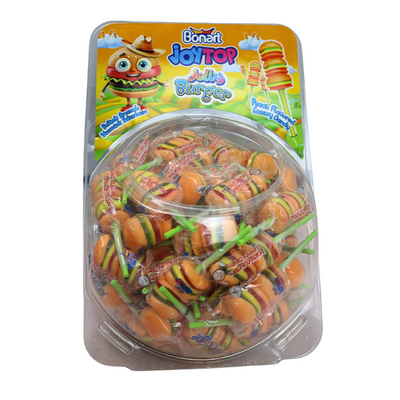 Bonart Display Bowl Jelly Burger on a Stick 80 Count