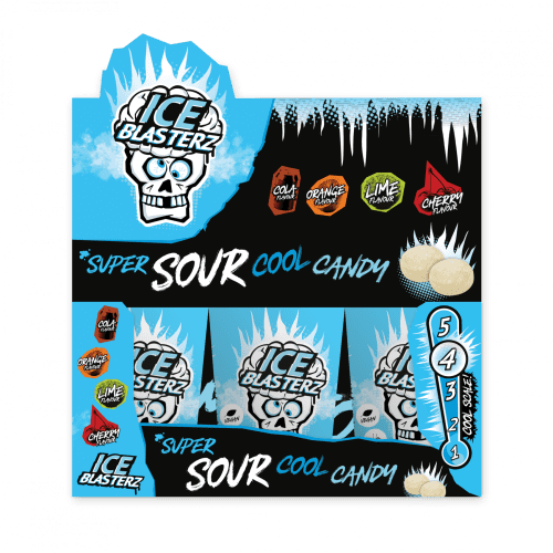 BRAIN BLASTERZ ICE SOUR COOL CANDY CONTAINER 12x48g