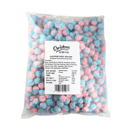 BRISTOWS CHEWY BUBBLEGUM BON BONS 3KG
