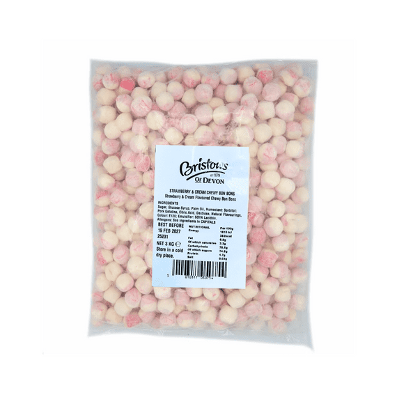 Bristows Chewy Strawberry & Cream Bon Bons 3Kg