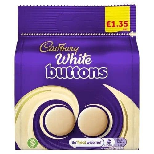 CADBURY WHITE BUTTONS BAG £1.50 PMP 10X85G