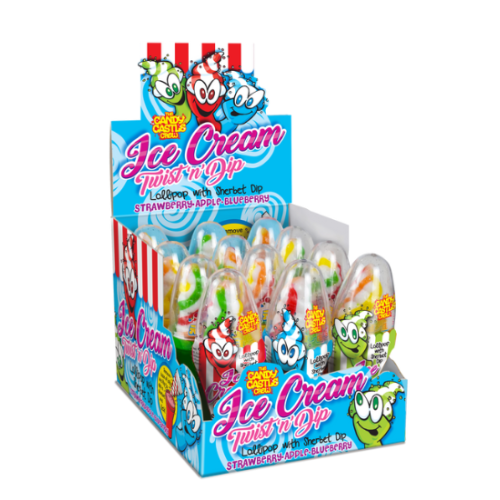 CANDY CASTLE CREW ICE CREAM TWIST & DIP 12X27G