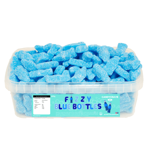 CANDYCRAVE FIZZY BLUE BOTTLES TUB 600g