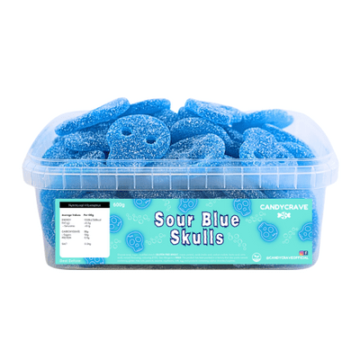 CANDYCRAVE FIZZY BLUE SKULLS TUB 600g