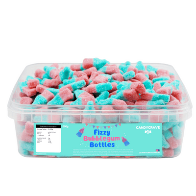 CANDYCRAVE FIZZY BUBBLEGUM BOTTLES 600G TUB