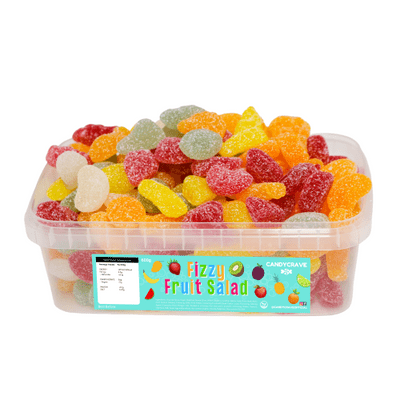 CANDYCRAVE FIZZY FRUIT SALAD GUMS TUB 600g