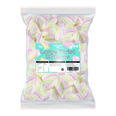 CANDYCRAVE LARGE TWIST MALLOWS 1KG