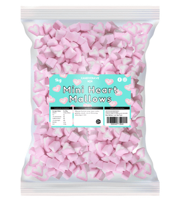 CANDYCRAVE MINI HEART MALLOWS 1KG