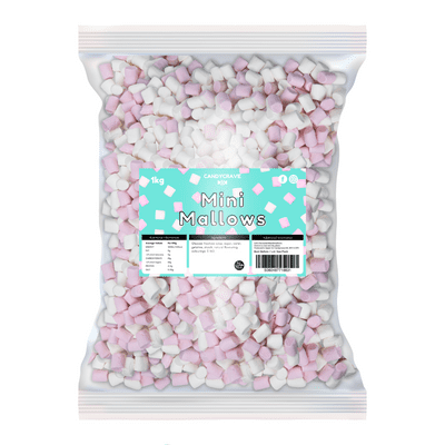 CANDYCRAVE MINI PINK & WHITE MARSHMALLOWS 1KG